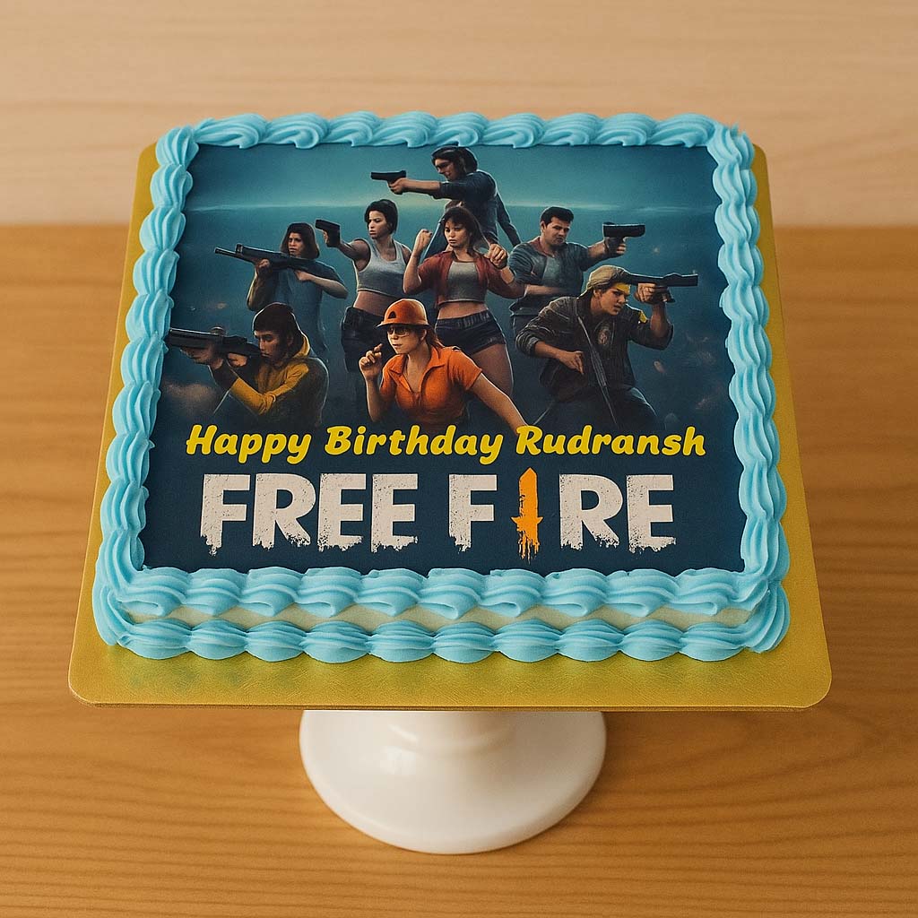 Free Fire Game Birthday Cake - TF Cakes Online Delivery Freshly baked handcrafted Free Fire Game Birthday Cake – Cake design by TF Cakes