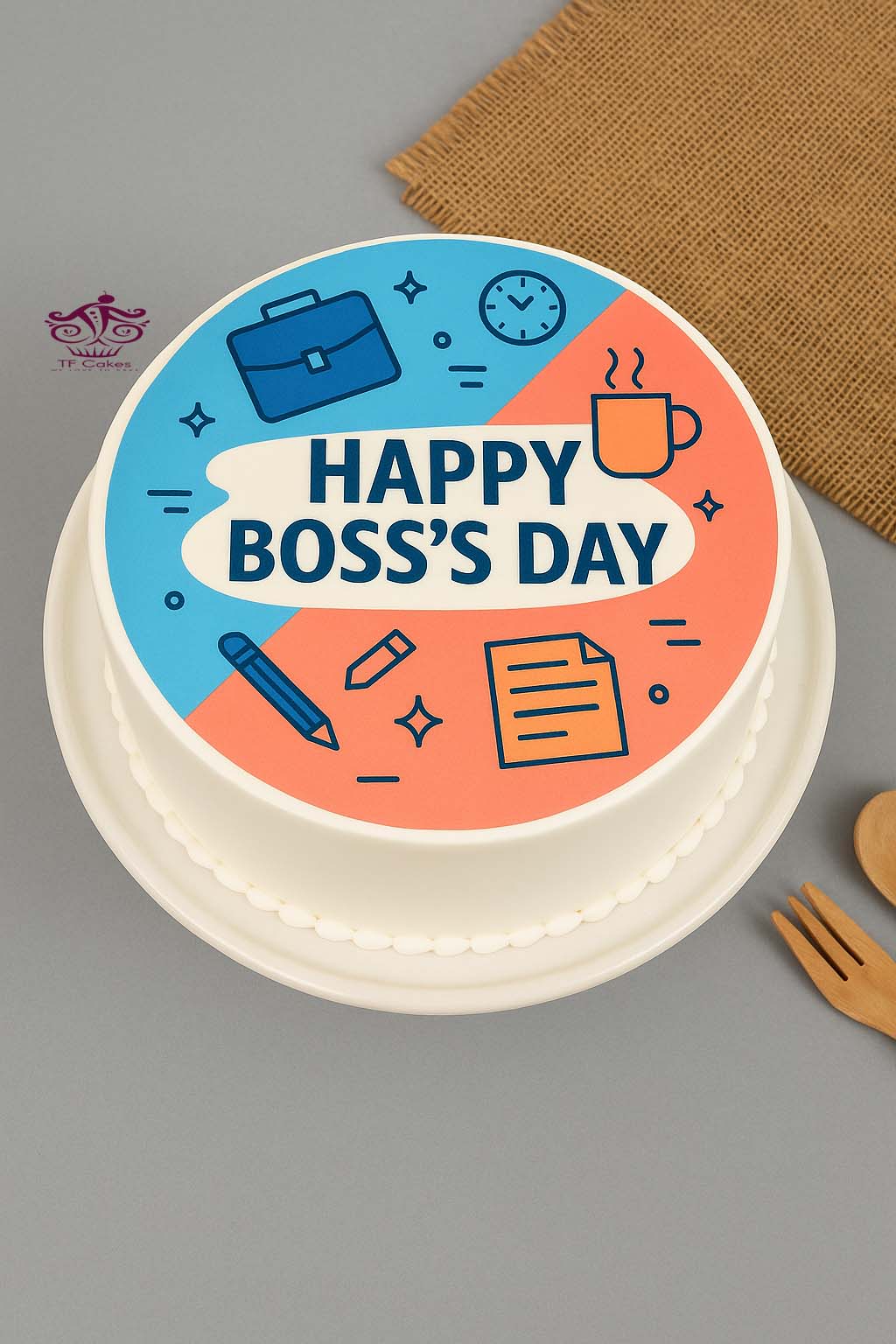Happy Boss’s Day Theme Cake - TF Cakes Online Delivery Freshly baked handcrafted Happy Boss’s Day Theme Cake – Cake design by TF Cakes