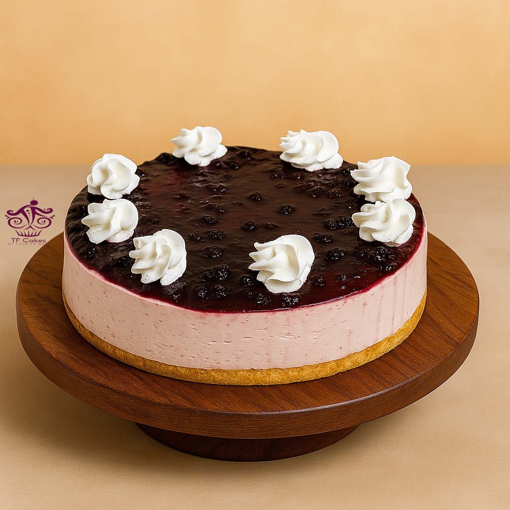 Blueberry Cheesecake - TF Cakes Online Delivery Freshly baked handcrafted Blueberry Cheesecake – Cake design by TF Cakes