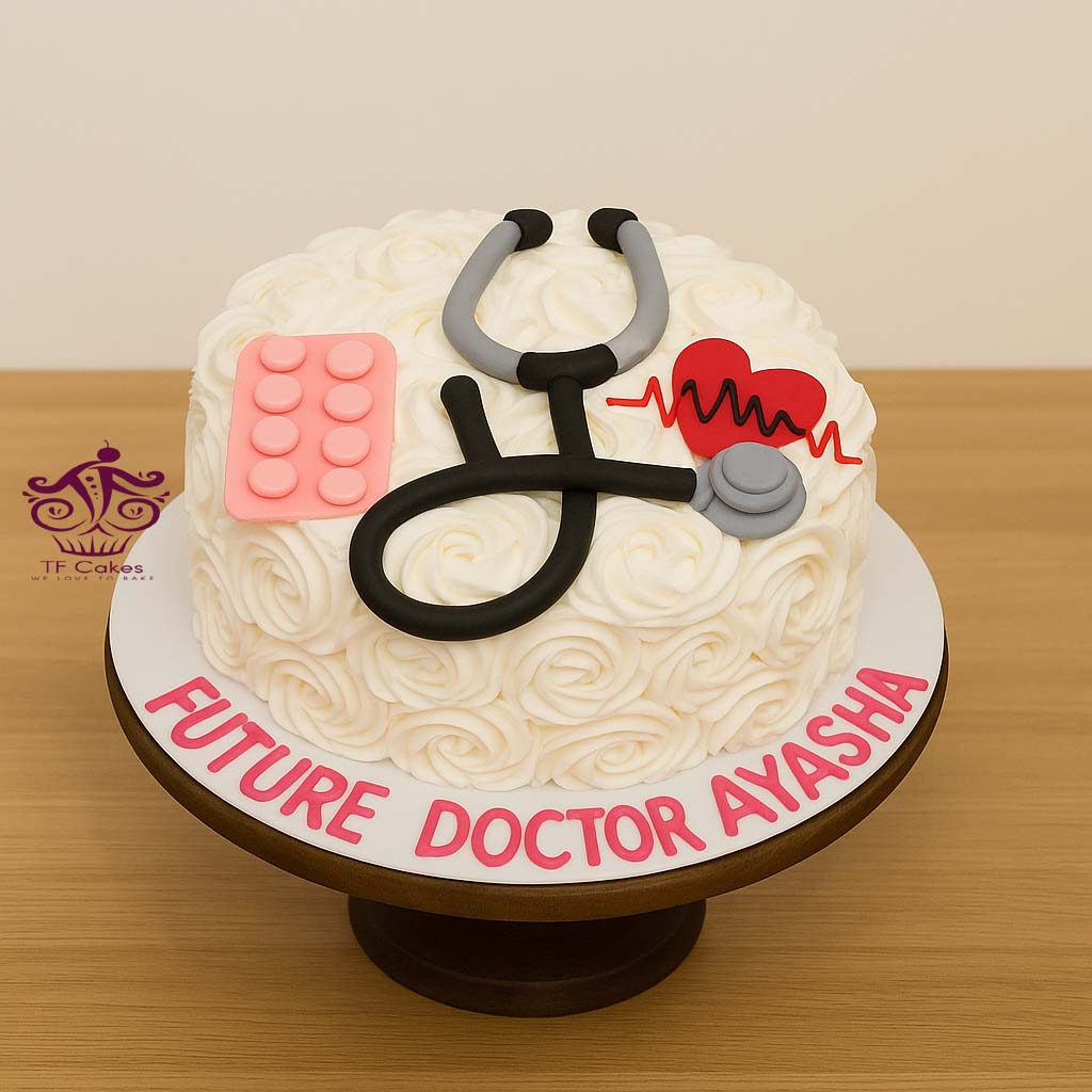 Future Doctor Celebration Cake - TF Cakes Online Delivery Freshly baked handcrafted Future Doctor Celebration Cake – Cake design by TF Cakes