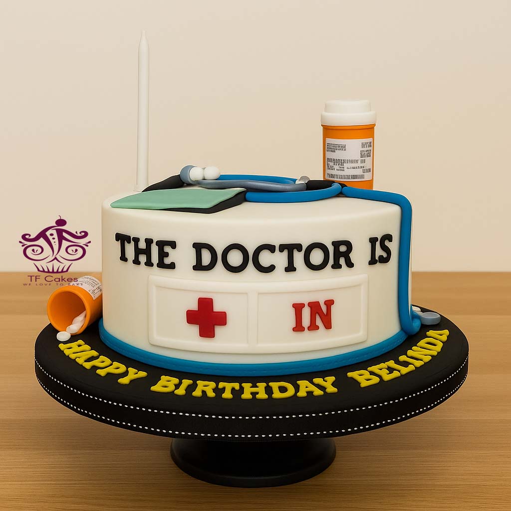The Doctor Is In Cake - TF Cakes Online Delivery Freshly baked handcrafted The Doctor Is In Cake – Cake design by TF Cakes