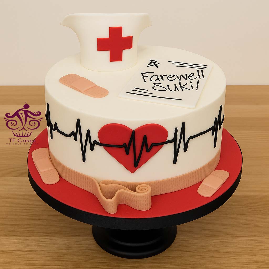 Nurse Farewell Cake - TF Cakes Online Delivery Freshly baked handcrafted Nurse Farewell Cake – Cake design by TF Cakes