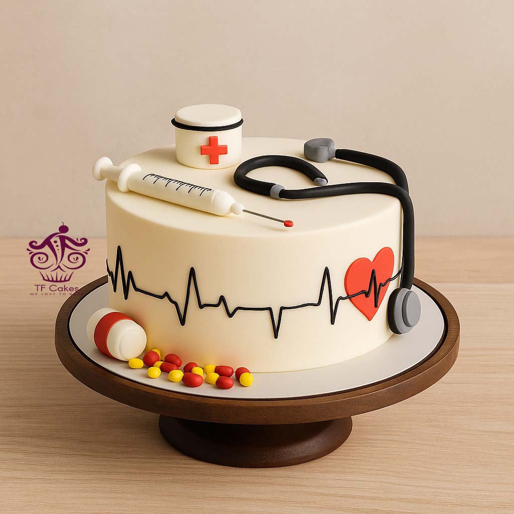 Simple Doctor Theme Cake - TF Cakes Online Delivery Freshly baked handcrafted Simple Doctor Theme Cake – Cake design by TF Cakes