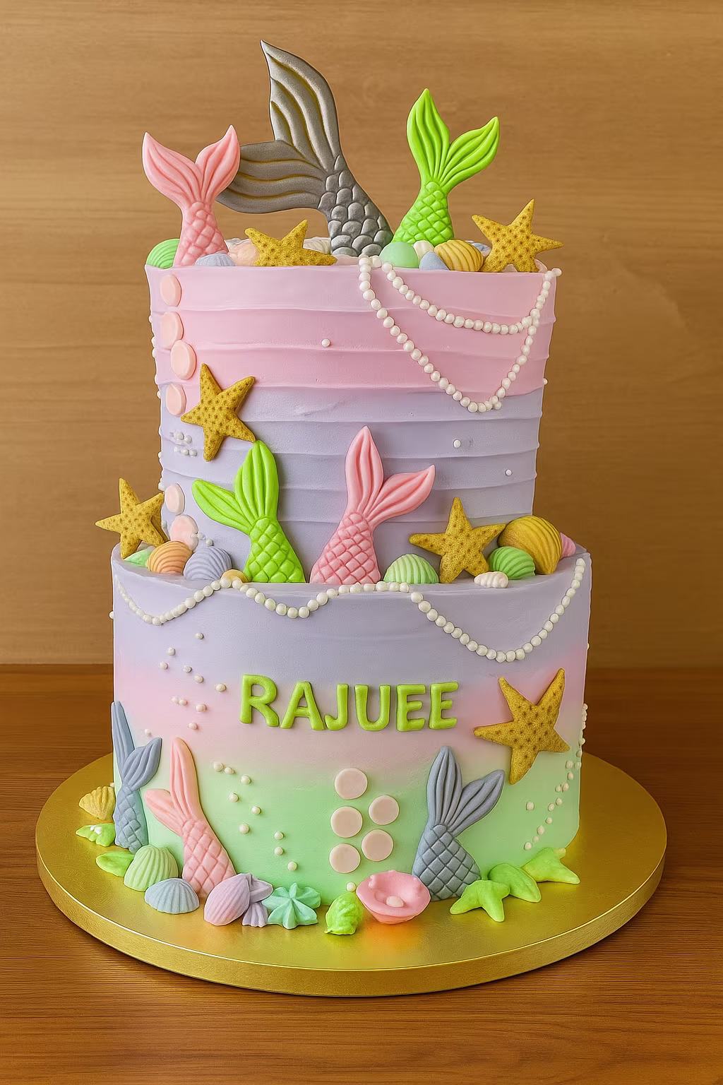 Mermaid Tail Theme Cake for Girls - TF Cakes Online Delivery Freshly baked handcrafted Mermaid Tail Theme Cake for Girls – Cake design by TF Cakes