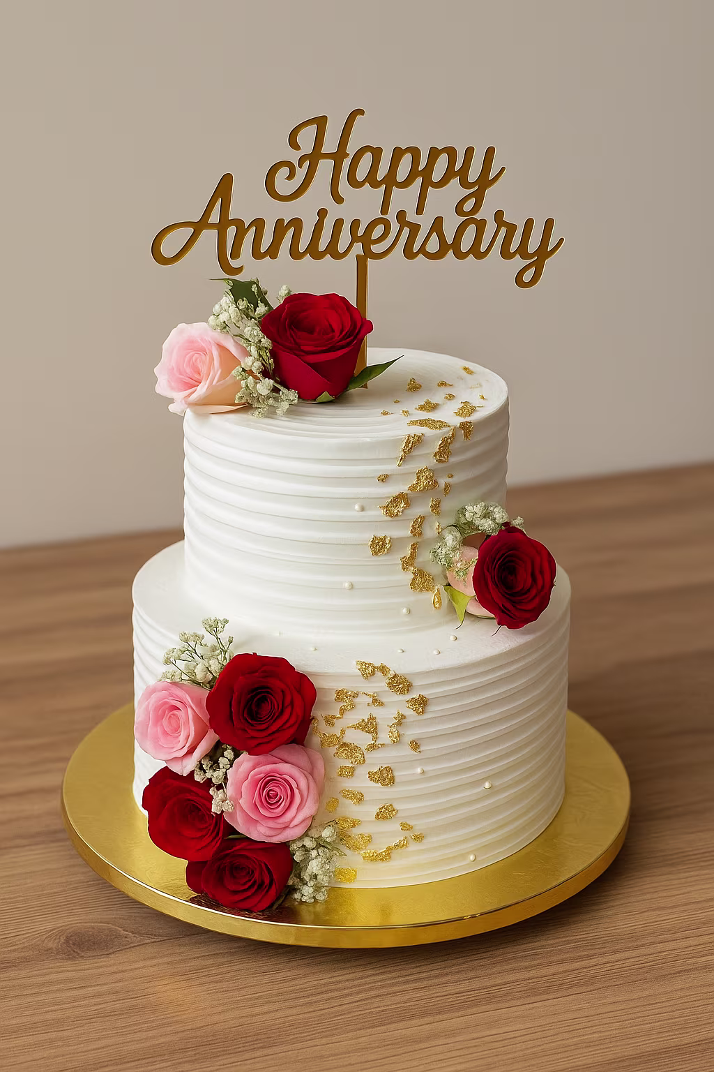 Romantic Anniversary Roses Cake - TF Cakes Online Delivery Freshly baked handcrafted Romantic Anniversary Roses Cake – Cake design by TF Cakes