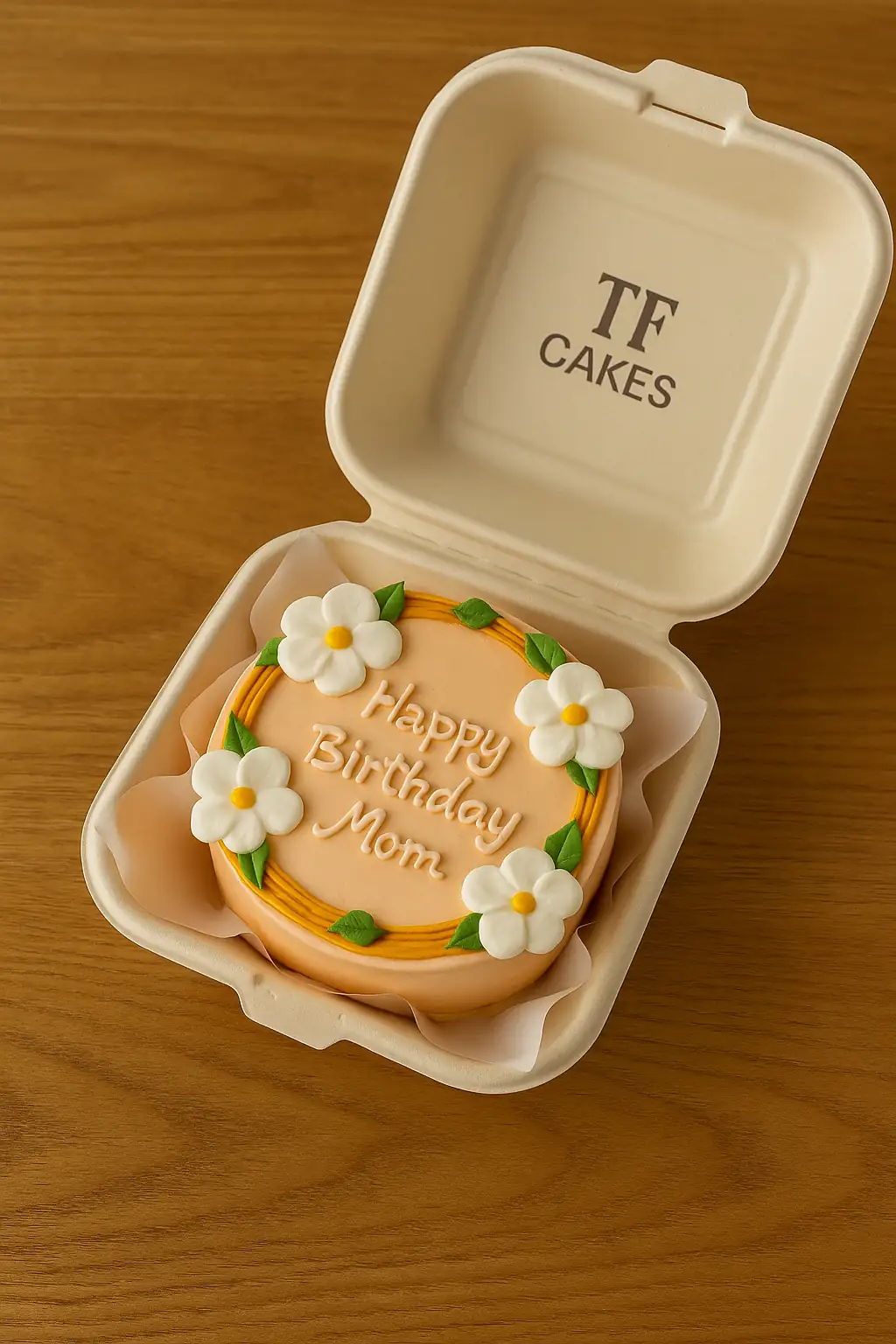 Peach Floral Bento Cake - TF Cakes Online Delivery Freshly baked handcrafted Peach Floral Bento Cake – Cake design by TF Cakes