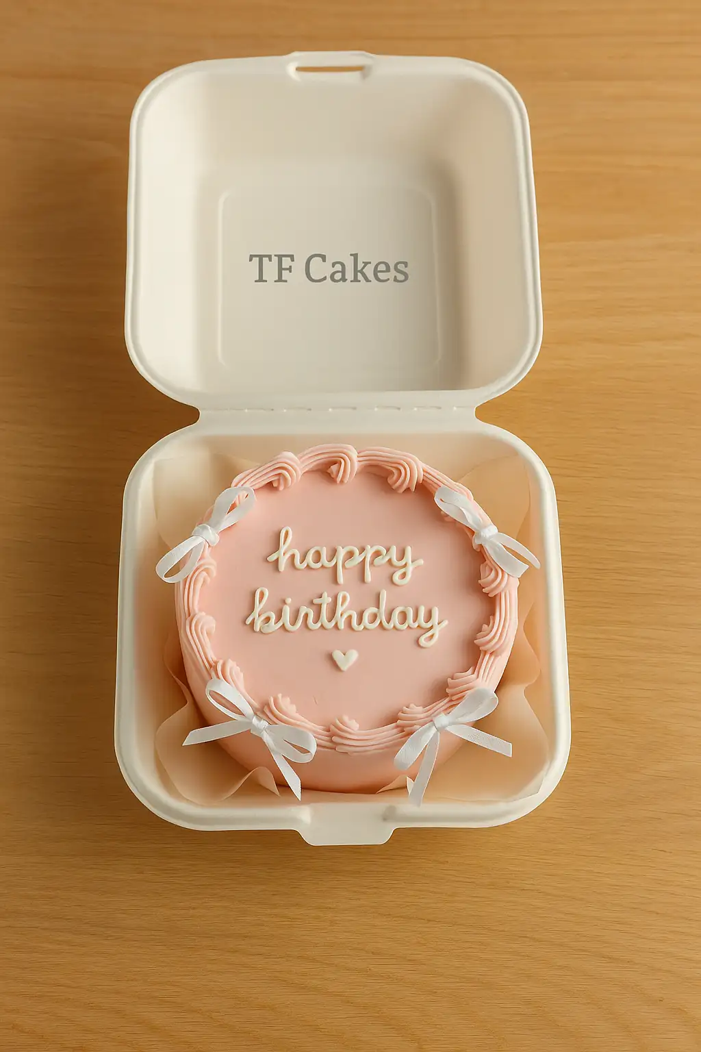 Ribbon Happy Birthday Bento Cake - TF Cakes Online Delivery Freshly baked handcrafted Ribbon Happy Birthday Bento Cake – Cake design by TF Cakes