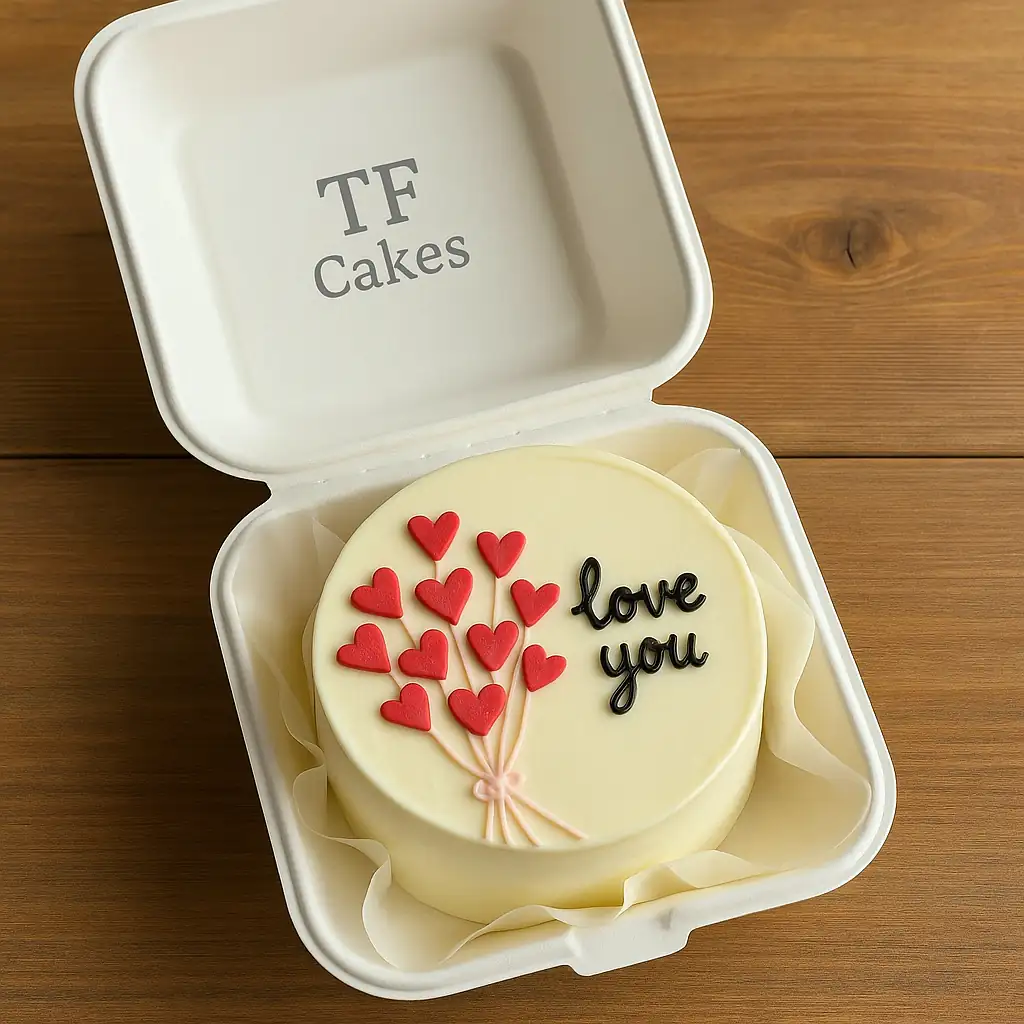 Love You Heart Balloon Bento Cake - TF Cakes Online Delivery Freshly baked handcrafted Love You Heart Balloon Bento Cake – Cake design by TF Cakes