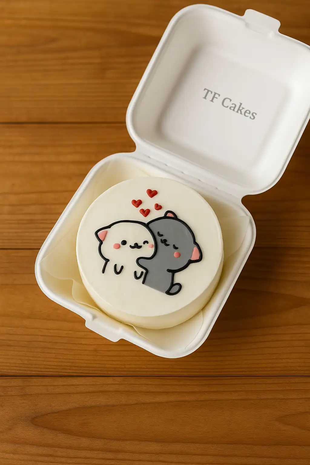 Kissing Cats Bento Cake - TF Cakes Online Delivery Freshly baked handcrafted Kissing Cats Bento Cake – Cake design by TF Cakes