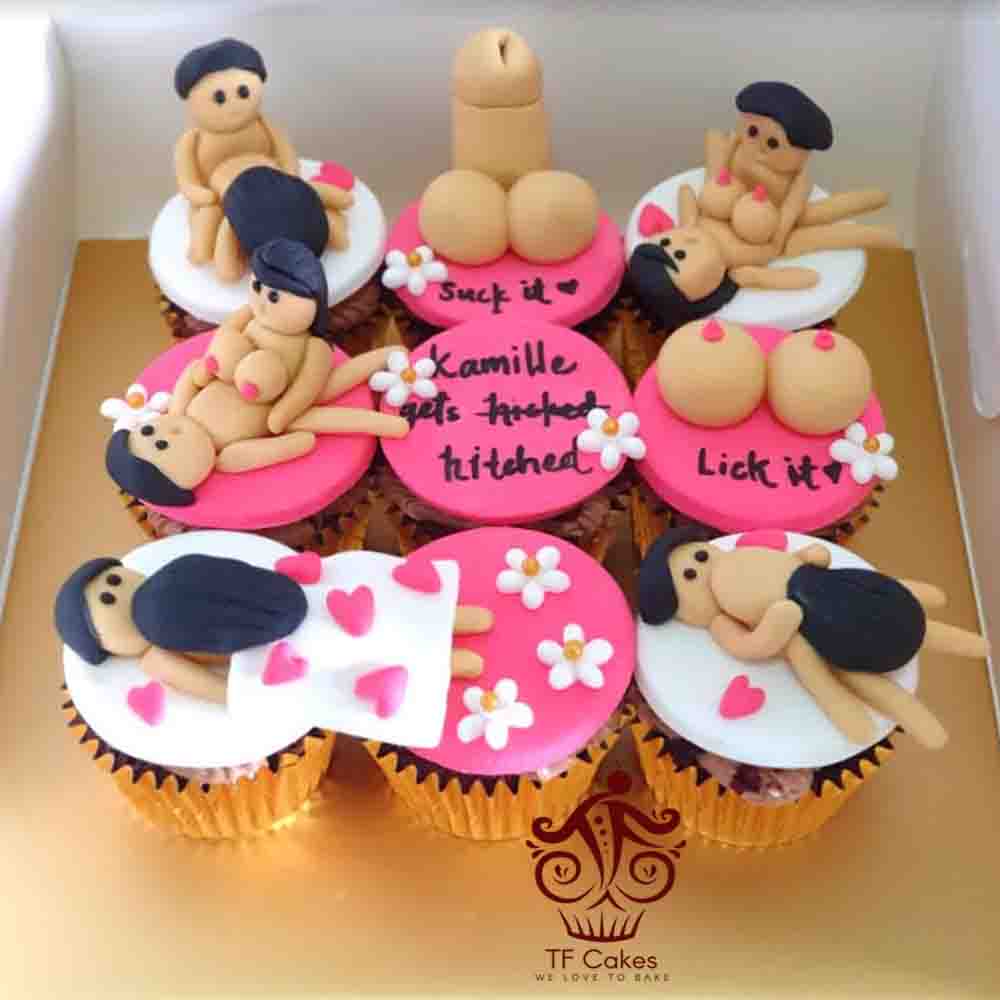 Bachelorette Themed Cupcake - TF Cakes Online Delivery Freshly baked handcrafted Bachelorette Themed Cupcake – Cake design by TF Cakes