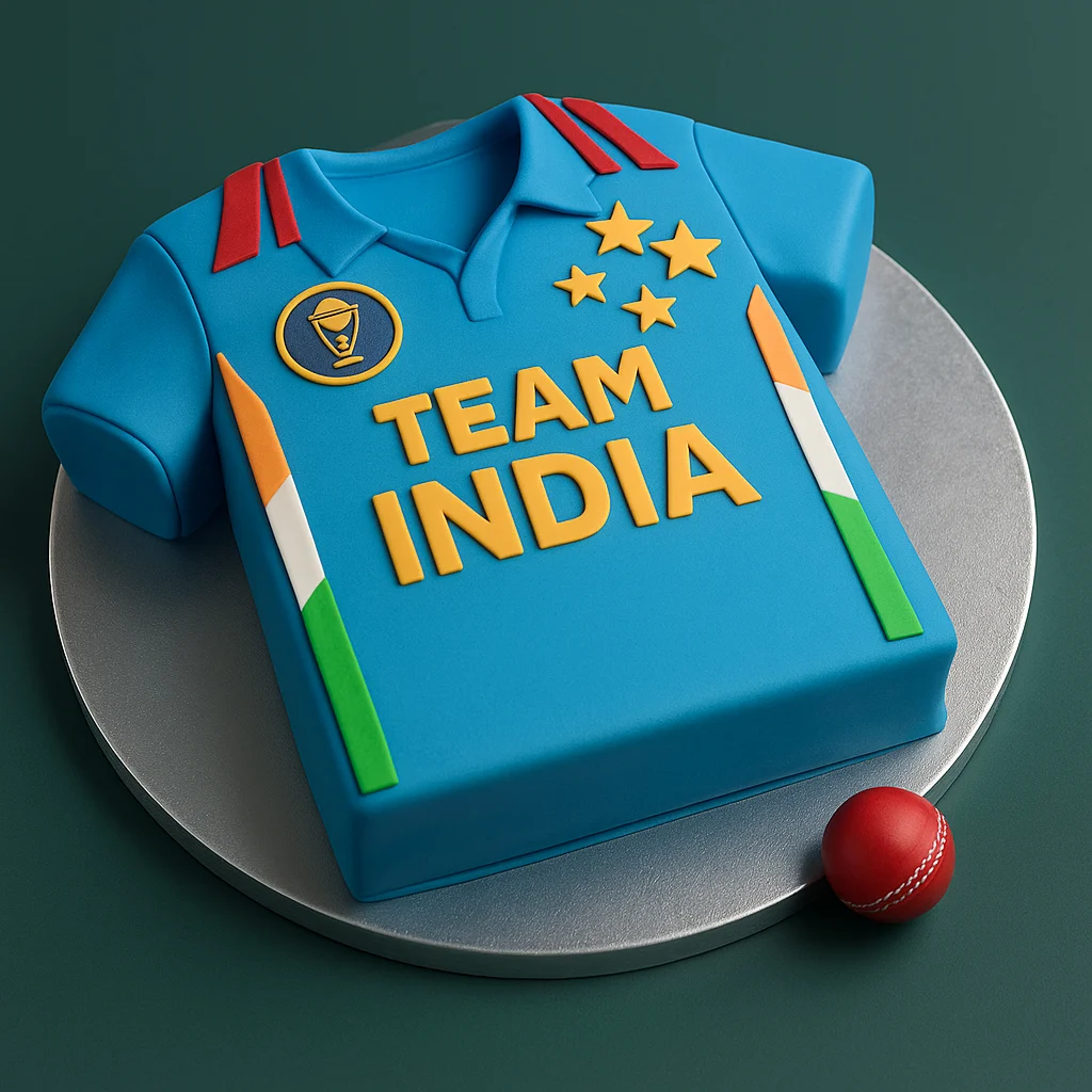 Team India Jersey Cake - TF Cakes Online Delivery Freshly baked handcrafted Team India Jersey Cake – Cake design by TF Cakes